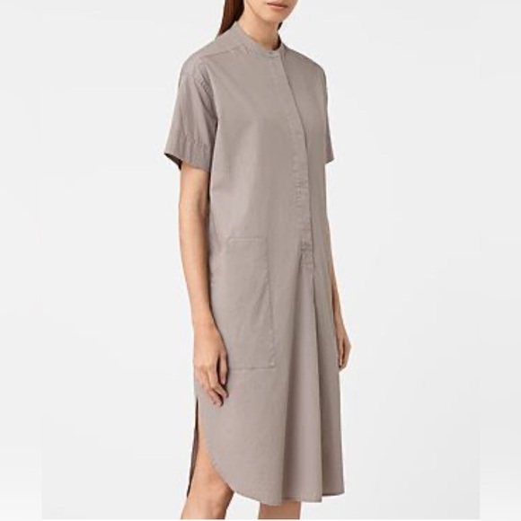 All Saints Dresses & Skirts - All Saints Alexa shirt taupe shift dress US 4 oversized fits S M minimalistic